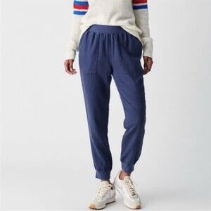 Faherty Arlie Day Linen Blend Pant - Navy Blue